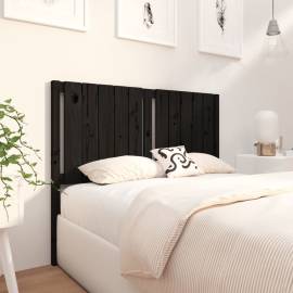 Tăblie de pat, negru, 125,5x4x100 cm, lemn masiv de pin, 3 image