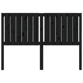 Tăblie de pat, negru, 145,5x4x100 cm, lemn masiv de pin, 4 image