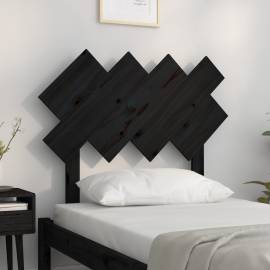 Tăblie de pat, negru, 92x3x81 cm, lemn masiv de pin, 3 image