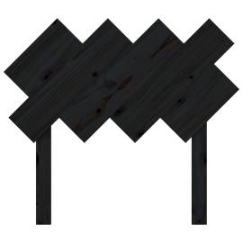 Tăblie de pat, negru, 92x3x81 cm, lemn masiv de pin, 4 image