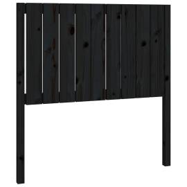 Tăblie de pat, negru, 95,5x4x100 cm, lemn masiv de pin, 2 image