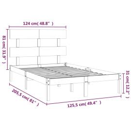 Cadru de pat, 120x200 cm, lemn masiv, 6 image