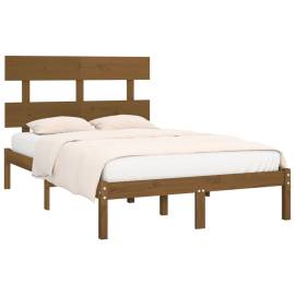 Cadru de pat, maro miere, 120x200 cm, lemn masiv, 3 image