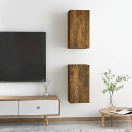 Comode tv, 2 buc., stejar fumuriu, 30,5x30x60 cm lemn prelucrat, 8 image