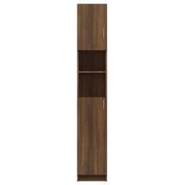 Dulap de baie, stejar maro, 32x25,5x190 cm, lemn prelucrat, 3 image