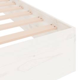 Cadru de pat super king 6ft, alb, 180x200 cm, lemn masiv, 7 image