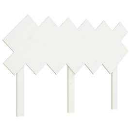 Tăblie de pat, alb, 122,5x3x80,5 cm, lemn masiv de pin, 2 image