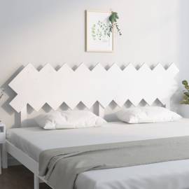 Tăblie de pat, alb, 196x3x80,5 cm, lemn masiv de pin, 3 image