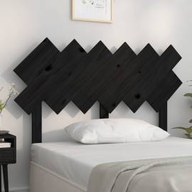 Tăblie de pat, negru, 122,5x3x80,5 cm, lemn masiv de pin