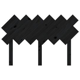 Tăblie de pat, negru, 122,5x3x80,5 cm, lemn masiv de pin, 4 image