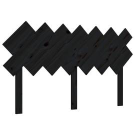 Tăblie de pat, negru, 141x3x80,5 cm, lemn masiv de pin, 2 image