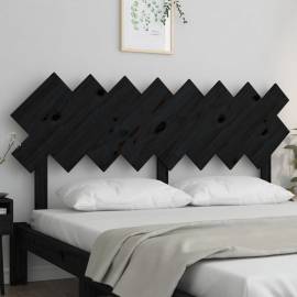 Tăblie de pat, negru, 159,5x3x80,5 cm, lemn masiv de pin, 3 image