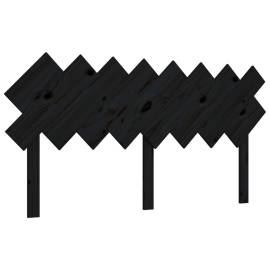 Tăblie de pat, negru, 159,5x3x80,5 cm, lemn masiv de pin, 2 image