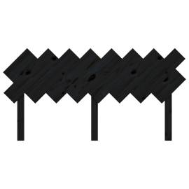 Tăblie de pat, negru, 159,5x3x80,5 cm, lemn masiv de pin, 4 image