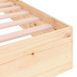 Cadru de pat, 140x190 cm, lemn masiv de pin, 7 image