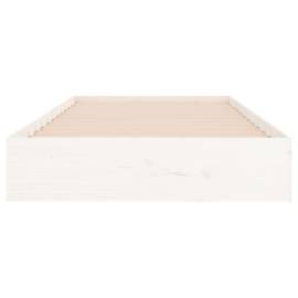Cadru de pat, alb, 100x200 cm, lemn masiv, 5 image