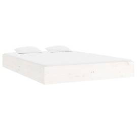 Cadru de pat, alb, 120x200 cm, lemn masiv, 3 image