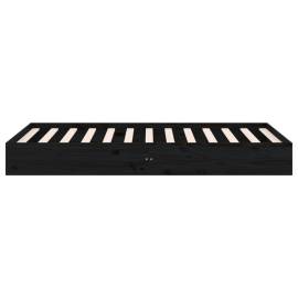Cadru de pat, negru, 90x200 cm, lemn masiv, 6 image