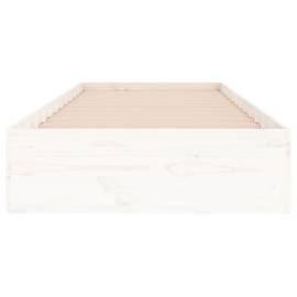 Cadru de pat mic single 2ft6, alb, 75x190 cm, lemn masiv, 5 image