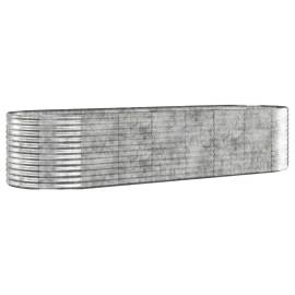 Jardinieră, argintiu, 322x100x68 cm, oțel vopsit electrostatic, 2 image