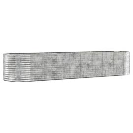 Jardinieră, argintiu, 396x100x68 cm, oțel vopsit electrostatic, 2 image