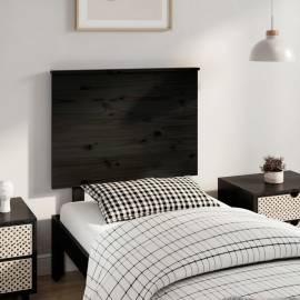 Tăblie de pat, negru, 79x6x82,5 cm, lemn masiv de pin
