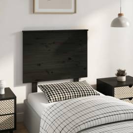 Tăblie de pat, negru, 79x6x82,5 cm, lemn masiv de pin, 4 image
