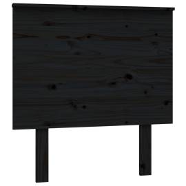 Tăblie de pat, negru, 79x6x82,5 cm, lemn masiv de pin, 2 image