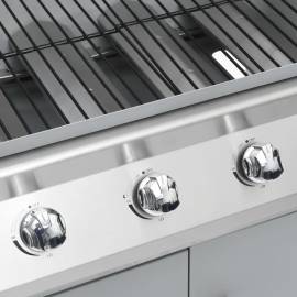 Grătar pe gaz, zonă de gătit 4+1, argintiu, oțel inoxidabil, 2 image