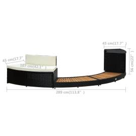 Mobilier de împrejmuire spa, negru, poliratan și lemn de acacia, 9 image