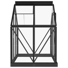 Seră din sticlă, antracit, 155x103x191 cm, aluminiu, 7 image