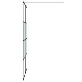 Perete cabină duș walk-in negru 140x195 cm sticlă esg semi-mată, 4 image