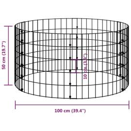 Strat înălțat gabion, Ø100x50 cm, oțel galvanizat, circular, 7 image