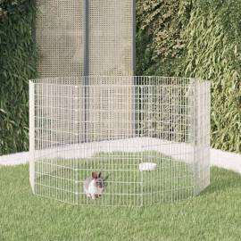 Cușcă pentru iepuri, 10 panouri, 54x100 cm, fier galvanizat