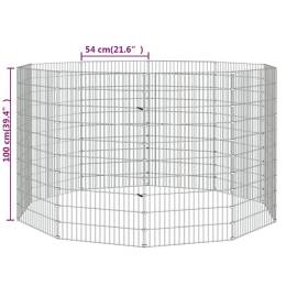 Cușcă pentru iepuri, 10 panouri, 54x100 cm, fier galvanizat, 7 image