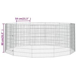 Cușcă pentru iepuri, 12 panouri, 54x80 cm, fier galvanizat, 8 image
