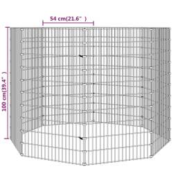 Cușcă pentru iepuri, 8 panouri, 54x100 cm, fier galvanizat, 8 image