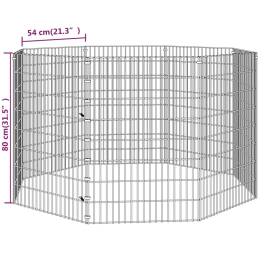 Cușcă pentru iepuri, 8 panouri, 54x80 cm, fier galvanizat, 8 image