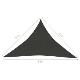 Pânză parasolar, antracit, 5x5x6 m, hdpe, 160 g/m², 6 image