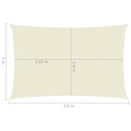 Pânză parasolar, crem, 2x3,5 m, hdpe, 160 g/m², 6 image