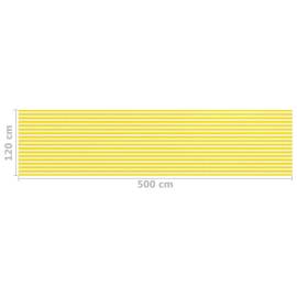 Paravan de balcon, galben și alb, 120x500 cm, hdpe, 5 image