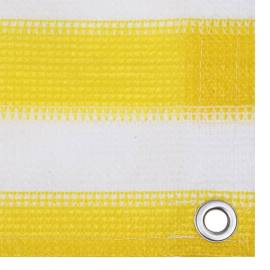 Paravan de balcon, galben și alb, 120x500 cm, hdpe, 3 image