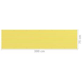 Paravan de balcon, galben și alb, 75x300 cm, hdpe, 5 image
