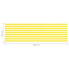 Paravan de balcon, galben și alb, 90x300 cm, hdpe, 5 image