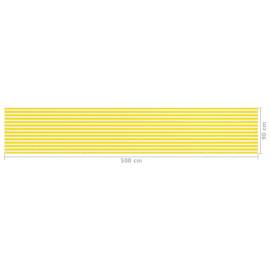 Paravan de balcon, galben și alb, 90x500 cm, hdpe, 5 image
