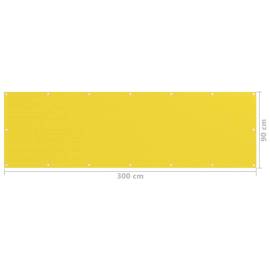 Paravan de balcon, galben, 90x300 cm, hdpe, 5 image
