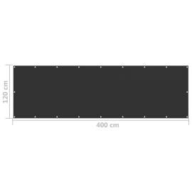 Paravan de balcon, negru, 120x400 cm, hdpe, 5 image