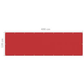 Paravan de balcon, roșu, 120x400 cm, hdpe, 5 image