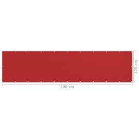 Paravan de balcon, roșu, 120x500 cm, hdpe, 5 image