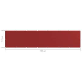Paravan de balcon, roșu, 90 x 400 cm, hdpe, 5 image